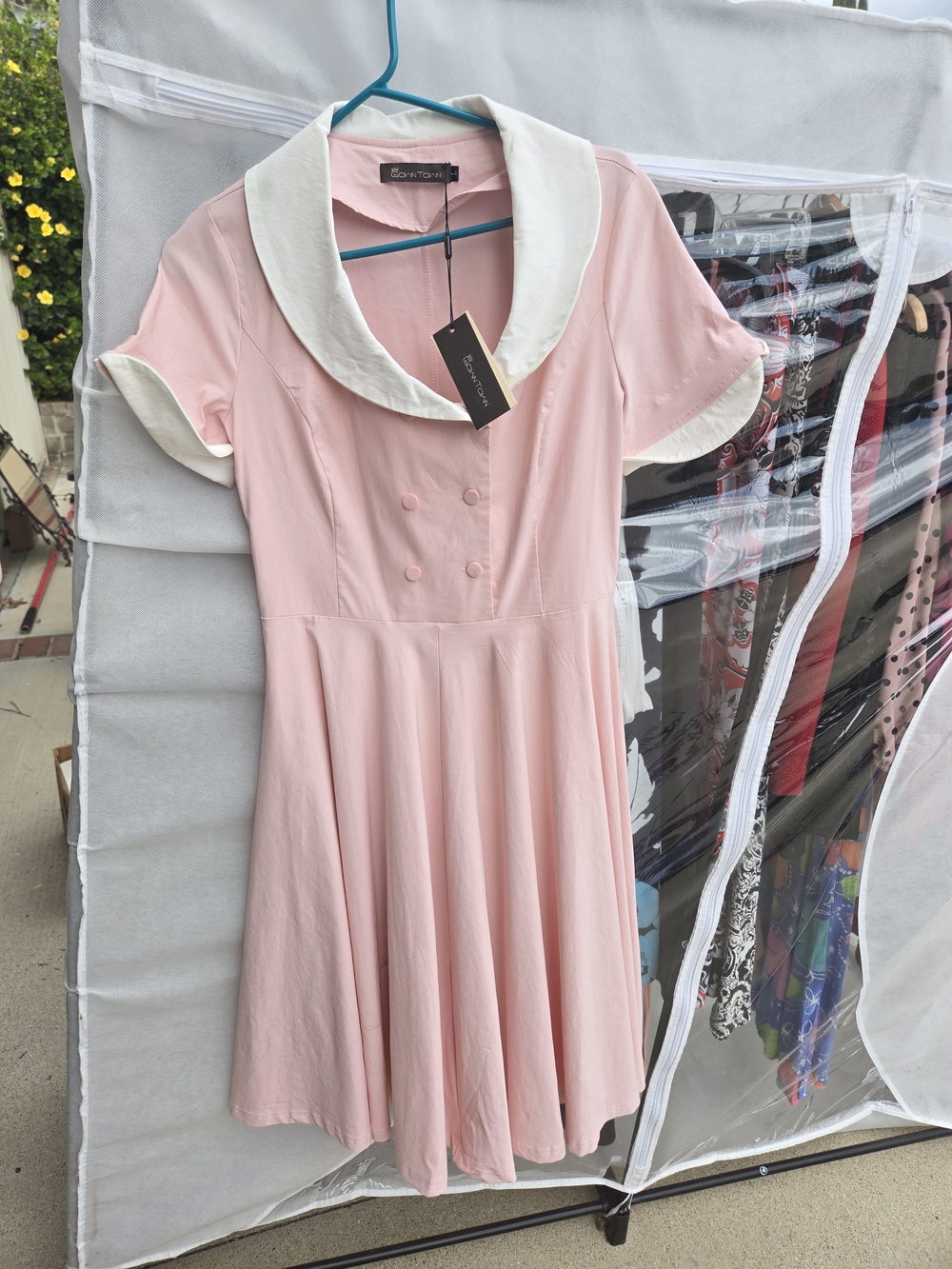 Gowntown Retro Rockabilly Pink Fit & Flare Dress  Size L – NWT
